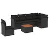 vidaXL Set Divani da Giardino con Cuscini 7pz Nero Polyrattan