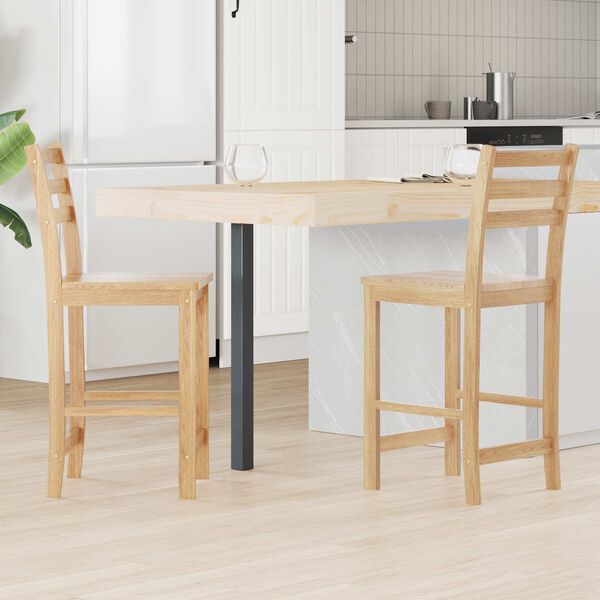 vidaXL Sedie da pranzo 2 pcs Naturale 40 x 47,5 x 99,5 cm