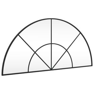 vidaXL Specchio da Parete Nero 100x50 cm Arco in Ferro