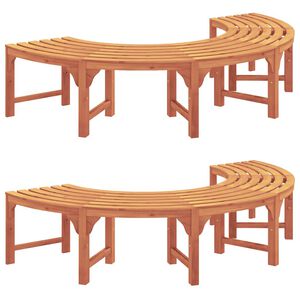 vidaXL Panchina per Alberi 8 -Seater 2 pz 160 x 80 x 45cm Naturale