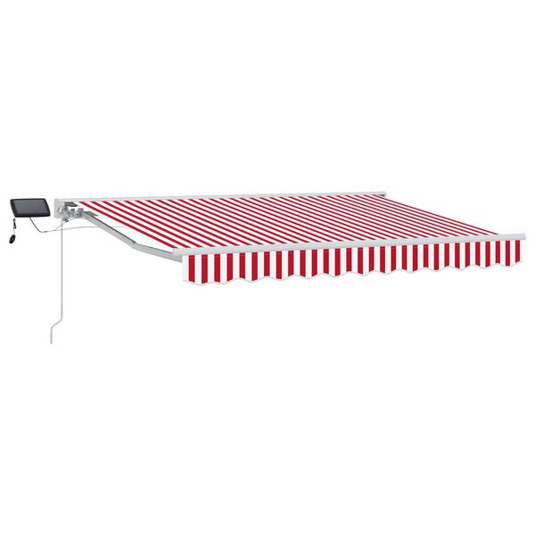 vidaXL Cornice per Tenda Manuale con LED Rosso e Bianco 3,5 x 2,5 m