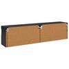 vidaXL Mobiletti TV da Parete 2 pcs Rovere Nero 80 x 30 x 40 cm