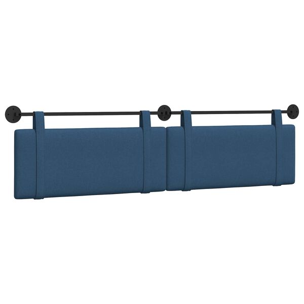 vidaXL Testata appesa Montaggio a parete Blu 210 x 55 x 5 cm Tessuto