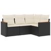 vidaXL Set Divani da Giardino 4 pz con Cuscini Nero in Polyrattan
