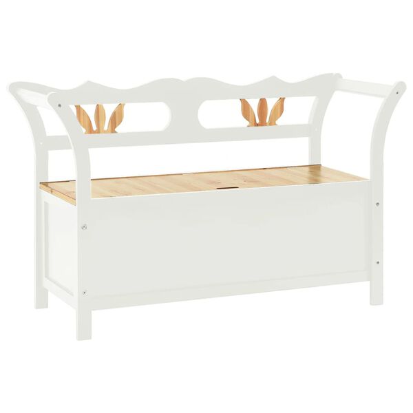 vidaXL Panca Bianca 107x45x75,5 cm Legno Massello di Abete
