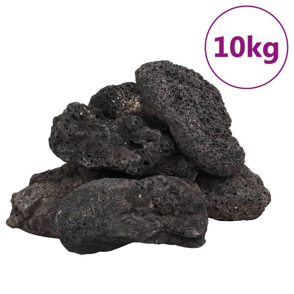 vidaXL Rocce Vulcaniche 10 kg Nere 10-30 cm