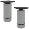 vidaXL Piedini per mobili Regolabile 2 pcs Bianco 64 x 64 x 100 mm PP