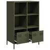 vidaXL Credenza Verde Oliva 68x39x103,5 cm in Acciaio