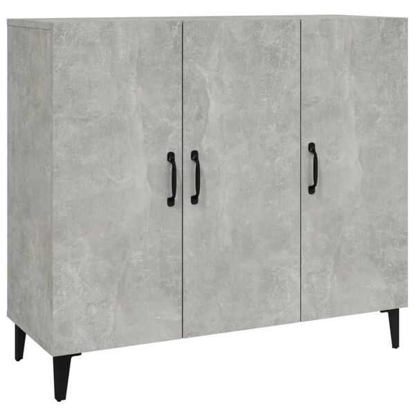 vidaXL Credenza Grigio Cemento 90x34x80 cm in Legno Multistrato