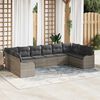 vidaXL Set Divano da Giardino 10 pcs Grigio chiaro Poly Rattan