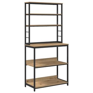 vidaXL Mensola da cucina Rovere artigianale 80 x 40 x 168 cm