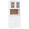 vidaXL Credenza ALTA Bianca 77x35x165 cm in Legno Massello di Pino