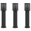 vidaXL Lampade da Terra per Esterni 3 pz Nere 60 cm in Acciaio Inox