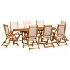 vidaXL Set Pranzo da Giardino 9pz Legno Massello di Acacia e Textilene