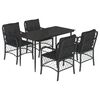 vidaXL Set da Pranzo da Giardino 5 pz Nero con Cuscini in Polyrattan