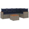 vidaXL Set Divani da Giardino 6 pz con Cuscini Grigio in Polyrattan