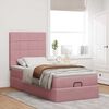 vidaXL Struttura Letto Pouf con Materassi Rosa 80x200 cm Velluto