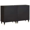 vidaXL Credenza 2 pcs Nero 60 x 33 x 75 cm Legno di mango massello