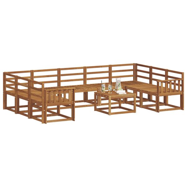 vidaXL Set di divani da esterno 10 pcs Naturale