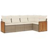vidaXL Set Divano da Giardino 5 pz con Cuscini Beige in Polyrattan
