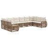 vidaXL Set Divano da Giardino 10 pcs Beige e Bianco Crema polyrattan