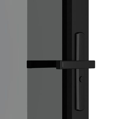 vidaXL Porta Interna 83x201,5 cm Nero Opaco Vetro ESG e Alluminio