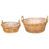 vidaXL Cesto per Piante con archiviazione 2 pcs Marrone Rattan Lacak