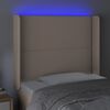 vidaXL Testiera a LED Cappuccino 103x23x118/128 cm in Similpelle