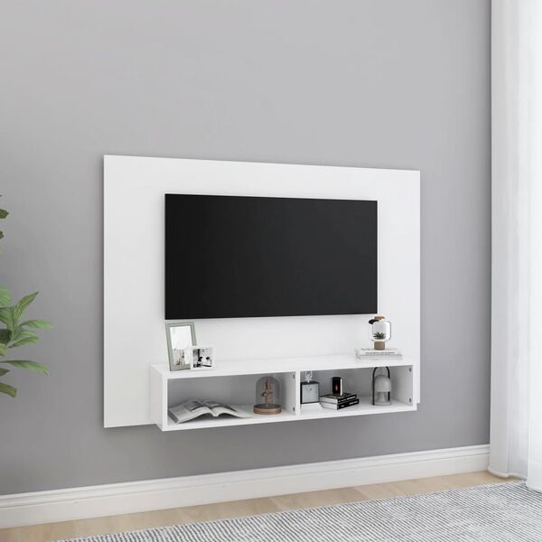 vidaXL Mobile TV a Muro Bianco 120x23,5x90 cm in Legno Multistrato