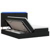 vidaXL Letto con contenitore LED e materasso Nero 200 x 200 cm Tessuto