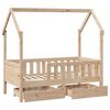 vidaXL Giroletto per Bambini con Cassetti 80x170cm Legno Massello Pino