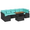 vidaXL Set Divano da Giardino con archiviazione 8 pcs Nero Poly Rattan