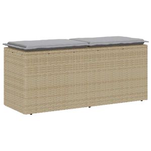 vidaXL Panca da Giardino con Cuscino Beige 110x40x44 cm in Polyrattan