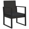 vidaXL Poltrona da Giardino con Cuscino Nero in Polyrattan