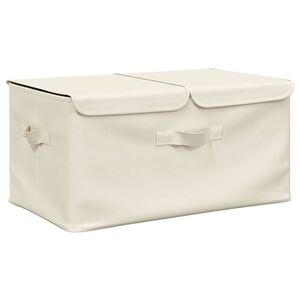vidaXL Scatola Portaoggetti in Tessuto 50x30x25 cm Crema