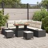 vidaXL Set Divano da Giardino con cuscino 8 pcs Nero Poly Rattan