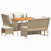vidaXL Set Divano da Giardino 5 pz con Cuscini Beige in Polyrattan