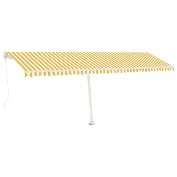 vidaXL Tenda da Sole Autoportante Manuale 600x350 cm Gialla Bianca