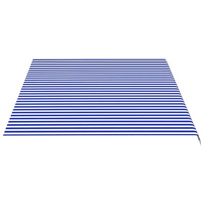 vidaXL Tessuto di Ricambio per Tenda da Sole Blu e Bianco 5x3,5 m
