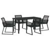 vidaXL Set da Pranzo per Giardino 5 pz Nero