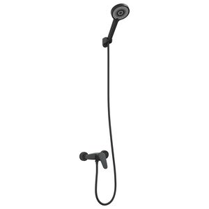 vidaXL Set di doccia con soffione Nero G 1 / 2 pollici