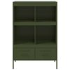 vidaXL Credenza Verde Oliva 68x39x101,5 cm in Acciaio