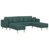 vidaXL Divano con cuscino 3 pcs Verde Scuro Tessuto
