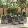 vidaXL Set da Pranzo per Giardino 7 pcs Grigio chiaro polyrattan
