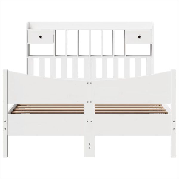 vidaXL Letto senza Materasso Bianco 140x190 cm Legno Massello di Pino