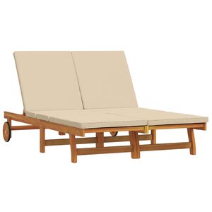 vidaXL Lettino da sole 2-persona Marrone 63 x 199 x 85 cm