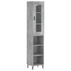 vidaXL Credenza Grigio Cemento 34,5x34x180 cm in Legno Multistrato