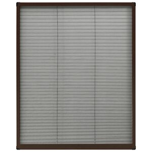 vidaXL Zanzariera Plissettata Finestre in Alluminio Marrone 60x80 cm
