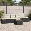 vidaXL Set Divano da Giardino con cuscino 5 pcs Nero Poly Rattan