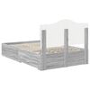 vidaXL Struttura del letto con testiera Grigio Sonoma 135 x 190 cm